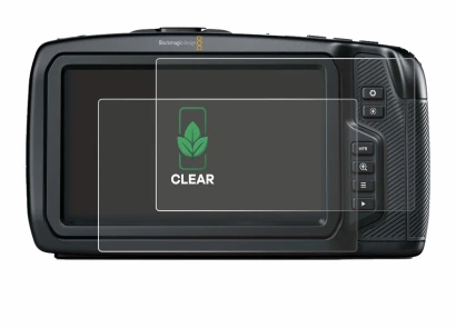 Immagine del dispositivo Blackmagic Pocket Cinema Camera 4K con un'ampia varietà di protezioni per lo schermo.
