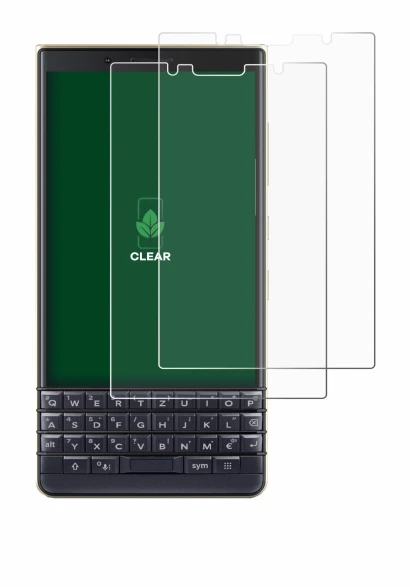 Immagine del dispositivo BlackBerry Key2 LE con un'ampia varietà di protezioni per lo schermo.