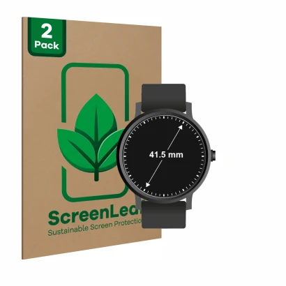 Parte frontale di una confezione del prodotto con il logo del marchio ScreenLeaf. Accanto è raffigurato il dispositivo Orologi