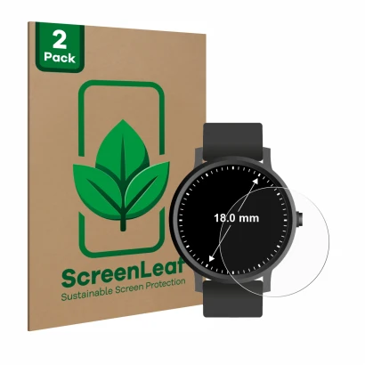 Parte frontale di una confezione del prodotto con il logo del marchio ScreenLeaf. Accanto è raffigurato il dispositivo Circola