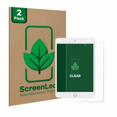 Parte frontale di una confezione del prodotto con il logo del marchio ScreenLeaf. Accanto è raffigurato il dispositivo Apple i