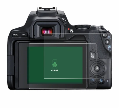 Immagine del dispositivo Canon EOS 250D con un'ampia varietà di protezioni per lo schermo.