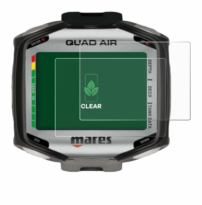 Immagine del dispositivo Mares Quad Air con un'ampia varietà di protezioni per lo schermo.