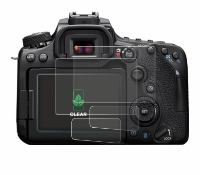 Immagine del dispositivo Canon EOS 90D con un'ampia varietà di protezioni per lo schermo.