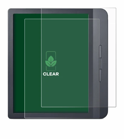 Immagine del dispositivo Kobo Libra H2O con un'ampia varietà di protezioni per lo schermo.