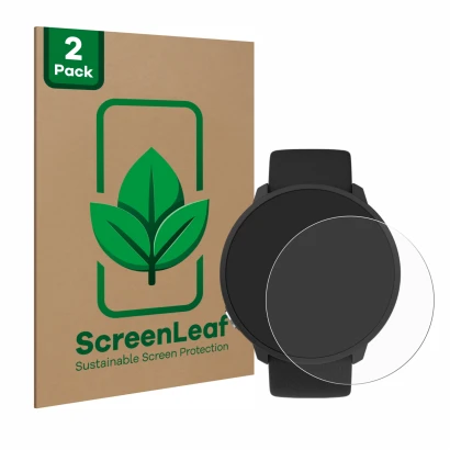 Parte frontale di una confezione del prodotto con il logo del marchio ScreenLeaf. Accanto è raffigurato il dispositivo Polar U