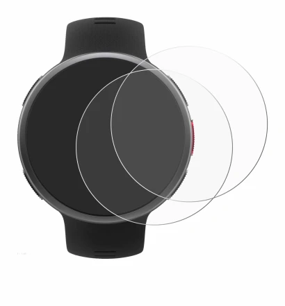 Immagine del dispositivo Polar Vantage V2 con un'ampia varietà di protezioni per lo schermo.