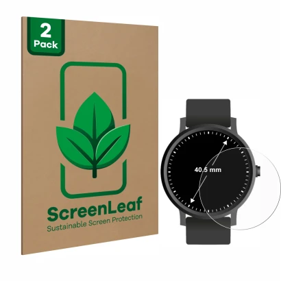 Parte frontale di una confezione del prodotto con il logo del marchio ScreenLeaf. Accanto è raffigurato il dispositivo Circola