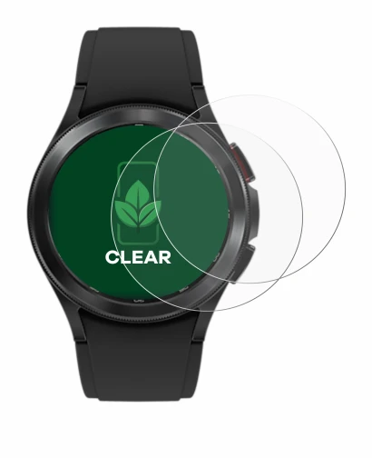 Immagine del dispositivo Samsung Galaxy Watch 4 Classic (42mm) con un'ampia varietà di protezioni per lo schermo.