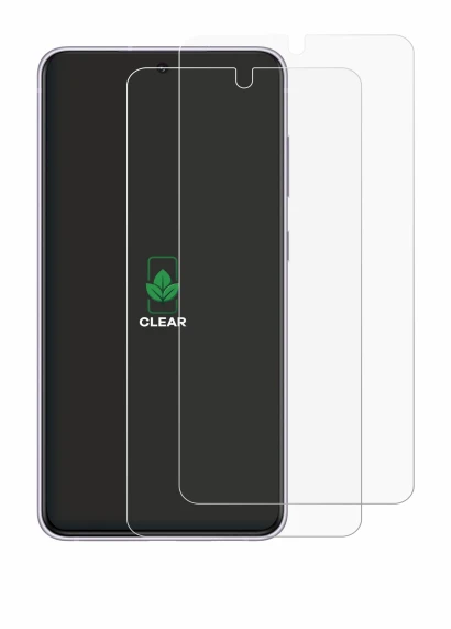 Immagine del dispositivo Samsung Galaxy S21 FE 5G con un'ampia varietà di protezioni per lo schermo.