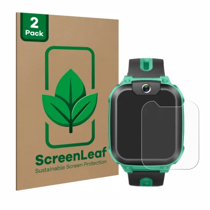 Parte frontale di una confezione del prodotto con il logo del marchio ScreenLeaf. Accanto è raffigurato il dispositivo Imoo Wa