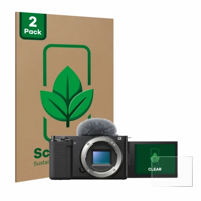 Parte frontale di una confezione del prodotto con il logo del marchio ScreenLeaf. Accanto è raffigurato il dispositivo Sony Al