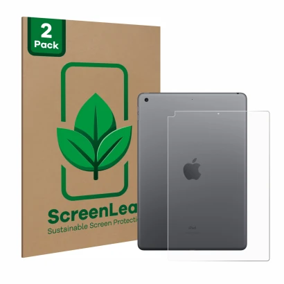 Parte frontale di una confezione del prodotto con il logo del marchio ScreenLeaf. Accanto è raffigurato il dispositivo Apple i