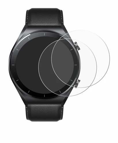 Immagine del dispositivo Xiaomi Watch S1 con un'ampia varietà di protezioni per lo schermo.
