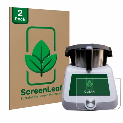 Parte frontale di una confezione del prodotto con il logo del marchio ScreenLeaf. Accanto è raffigurato il dispositivo SilverC