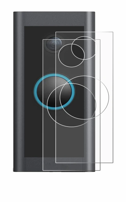 Immagine del dispositivo Ring Video Doorbell Wired con un'ampia varietà di protezioni per lo schermo.