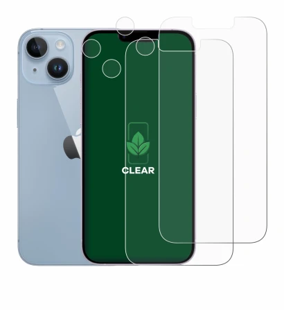 Immagine del dispositivo Apple iPhone 14 (Fronte+Fotocamera) con un'ampia varietà di protezioni per lo schermo.