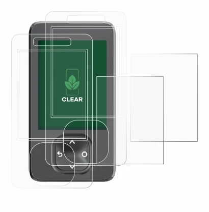 Immagine del dispositivo Dexcom G7 CGM con un'ampia varietà di protezioni per lo schermo.