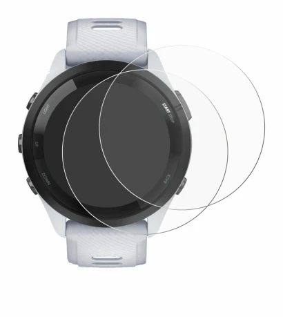 Immagine del dispositivo Garmin Forerunner 265 (46 mm) con un'ampia varietà di protezioni per lo schermo.