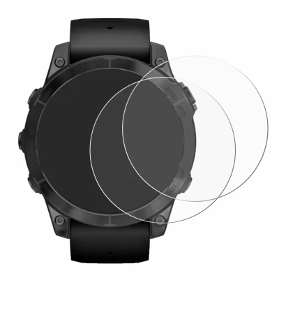 Immagine del dispositivo Garmin Epix Pro (Gen 2) (47 mm) con un'ampia varietà di protezioni per lo schermo.