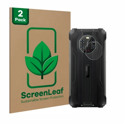Parte frontale di una confezione del prodotto con il logo del marchio ScreenLeaf. Accanto è raffigurato il dispositivo Blackvi