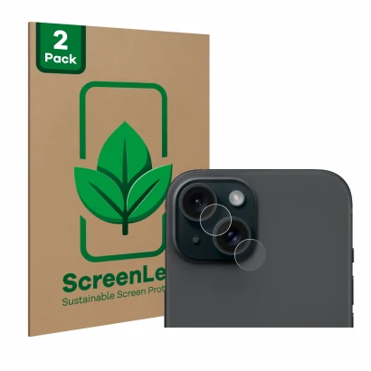 Parte frontale di una confezione del prodotto con il logo del marchio ScreenLeaf. Accanto è raffigurato il dispositivo Apple i