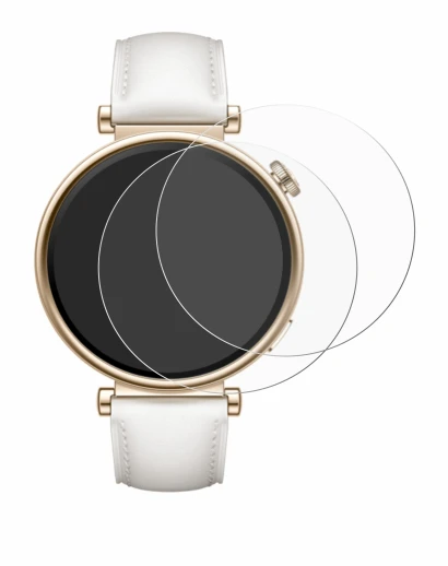 Immagine del dispositivo Huawei Watch GT 4 (41mm) con un'ampia varietà di protezioni per lo schermo.