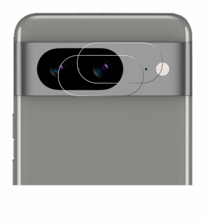 Immagine del dispositivo Google Pixel 8 (SOLO Fotocamera) con un'ampia varietà di protezioni per lo schermo.