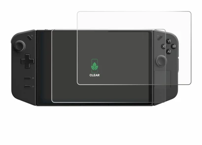 Immagine del dispositivo Lenovo Legion Go con un'ampia varietà di protezioni per lo schermo.