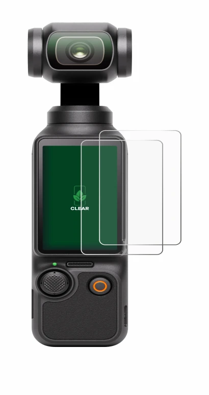 Immagine del dispositivo DJI Osmo Pocket 3 con un'ampia varietà di protezioni per lo schermo.