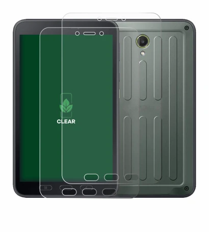 Immagine del dispositivo Samsung Galaxy Tab Active 5 (ritratto) con un'ampia varietà di protezioni per lo schermo.