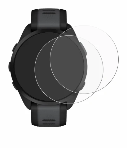 Immagine del dispositivo Garmin Forerunner 165 con un'ampia varietà di protezioni per lo schermo.