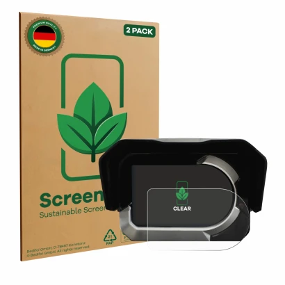 Parte frontale di una confezione del prodotto con il logo del marchio ScreenLeaf. Accanto è raffigurato il dispositivo Kymco C