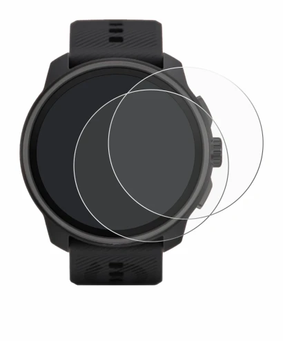 Immagine del dispositivo Suunto Race S con un'ampia varietà di protezioni per lo schermo.