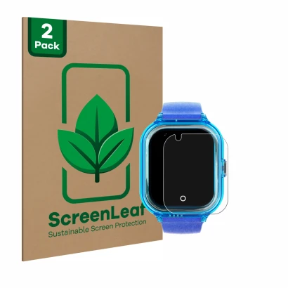 Parte frontale di una confezione del prodotto con il logo del marchio ScreenLeaf. Accanto è raffigurato il dispositivo SaveFam