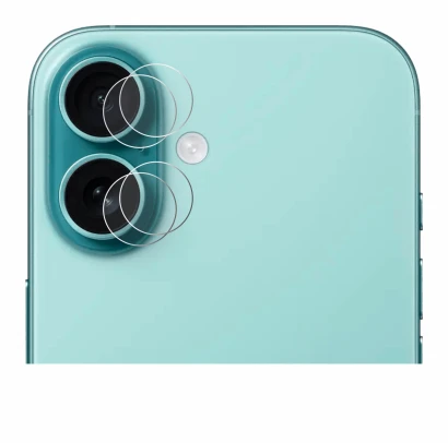 Immagine del dispositivo Apple iPhone 16 Plus (SOLO Fotocamera) con un'ampia varietà di protezioni per lo schermo.