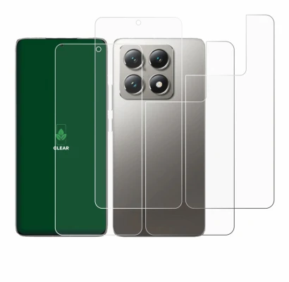 Immagine del dispositivo Xiaomi 14T Pro (Fronte+Retro) con un'ampia varietà di protezioni per lo schermo.