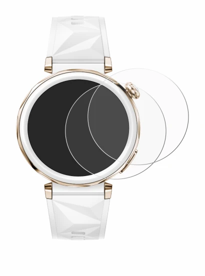 Immagine del dispositivo Huawei Watch GT 5 Pro (42 mm) con un'ampia varietà di protezioni per lo schermo.