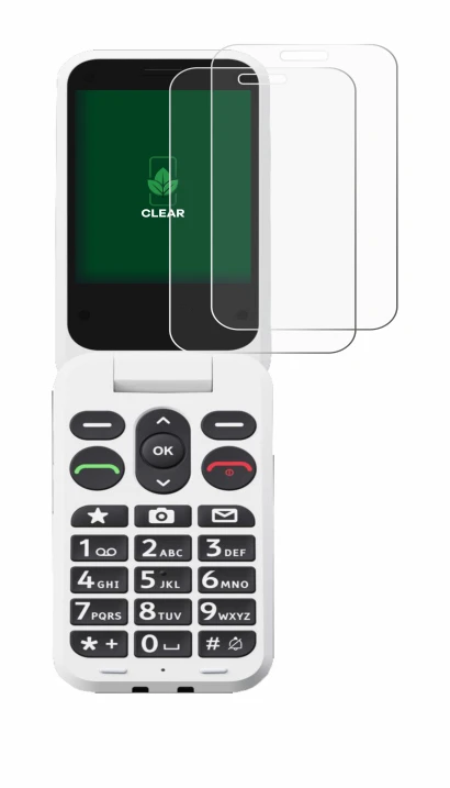 Immagine del dispositivo Doro Leva L30 con un'ampia varietà di protezioni per lo schermo.