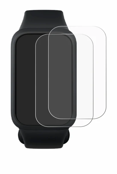 Immagine del dispositivo Xiaomi Smart Band 9 Active con un'ampia varietà di protezioni per lo schermo.