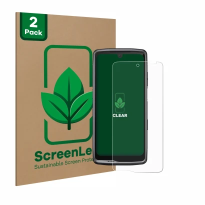 Parte frontale di una confezione del prodotto con il logo del marchio ScreenLeaf. Accanto è raffigurato il dispositivo Crossca