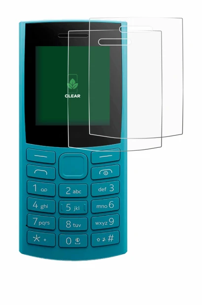 Immagine del dispositivo Nokia 105 4G 2nd Edition con un'ampia varietà di protezioni per lo schermo.