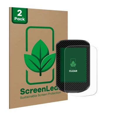 Parte frontale di una confezione del prodotto con il logo del marchio ScreenLeaf. Accanto è raffigurato il dispositivo iGPSPOR