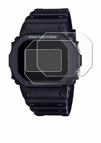 Immagine del dispositivo Casio G-Shock DW-5600RL-1 con un'ampia varietà di protezioni per lo schermo.