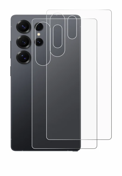 Immagine del dispositivo Samsung Galaxy S25 Ultra (Posteriore) con un'ampia varietà di protezioni per lo schermo.