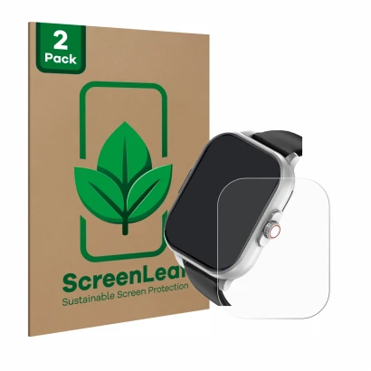 Parte frontale di una confezione del prodotto con il logo del marchio ScreenLeaf. Accanto è raffigurato il dispositivo YYKY E0