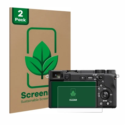Parte frontale di una confezione del prodotto con il logo del marchio ScreenLeaf. Accanto è raffigurato il dispositivo Sony Al