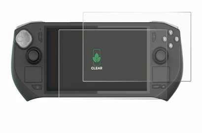 Immagine del dispositivo Zotac Gaming Zone con un'ampia varietà di protezioni per lo schermo.