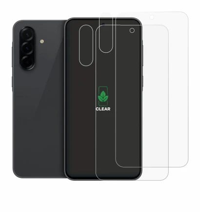 Immagine del dispositivo Samsung Galaxy A36 5G (Fronte+Fotocamera) con un'ampia varietà di protezioni per lo schermo.