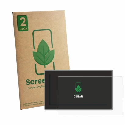 Parte frontale di una confezione del prodotto con il logo del marchio ScreenLeaf. Accanto è raffigurato il dispositivo Ford To